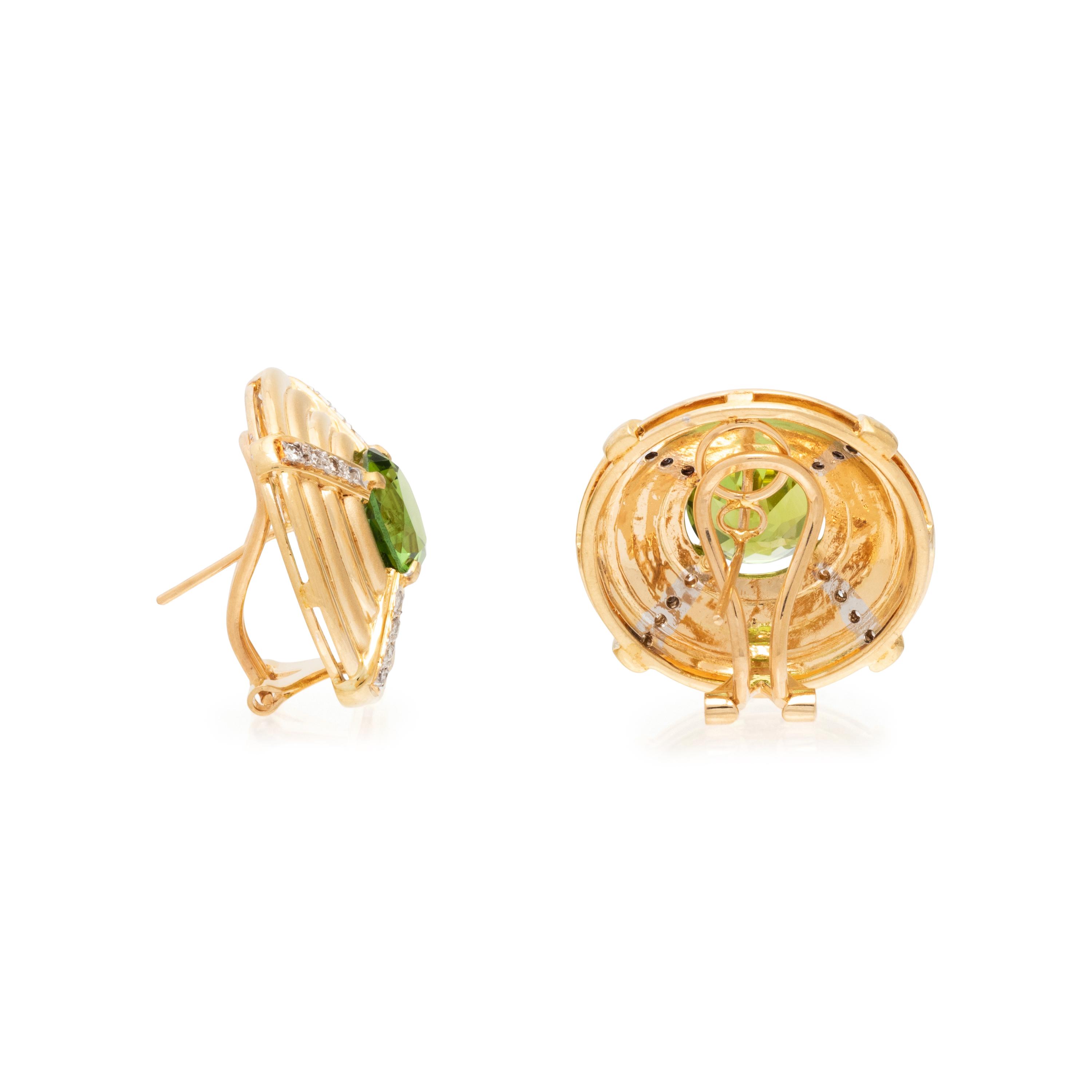 PERIDOT AND DIAMOND EARRINGS