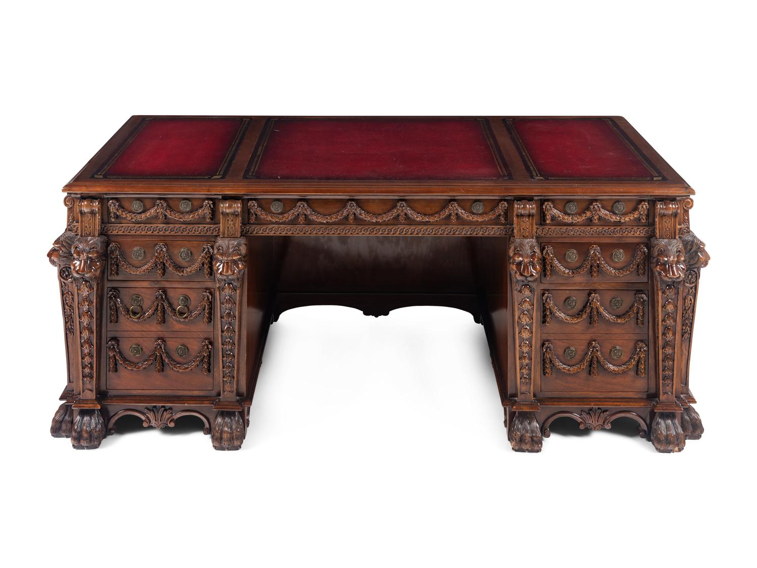 A George III Style Mahogany Partners' Desk