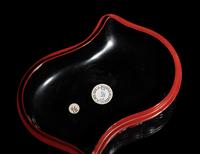 A Chinese Cinnabar Lacquer Double-Peach Form Box and Cover