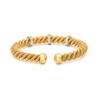 BICOLOR GOLD AND DIAMOND CUFF BRACELET