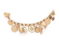 YELLOW GOLD CHARM BRACELET