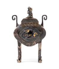 A Japanese Mixed-Metal Covered Incense Burner, Koro