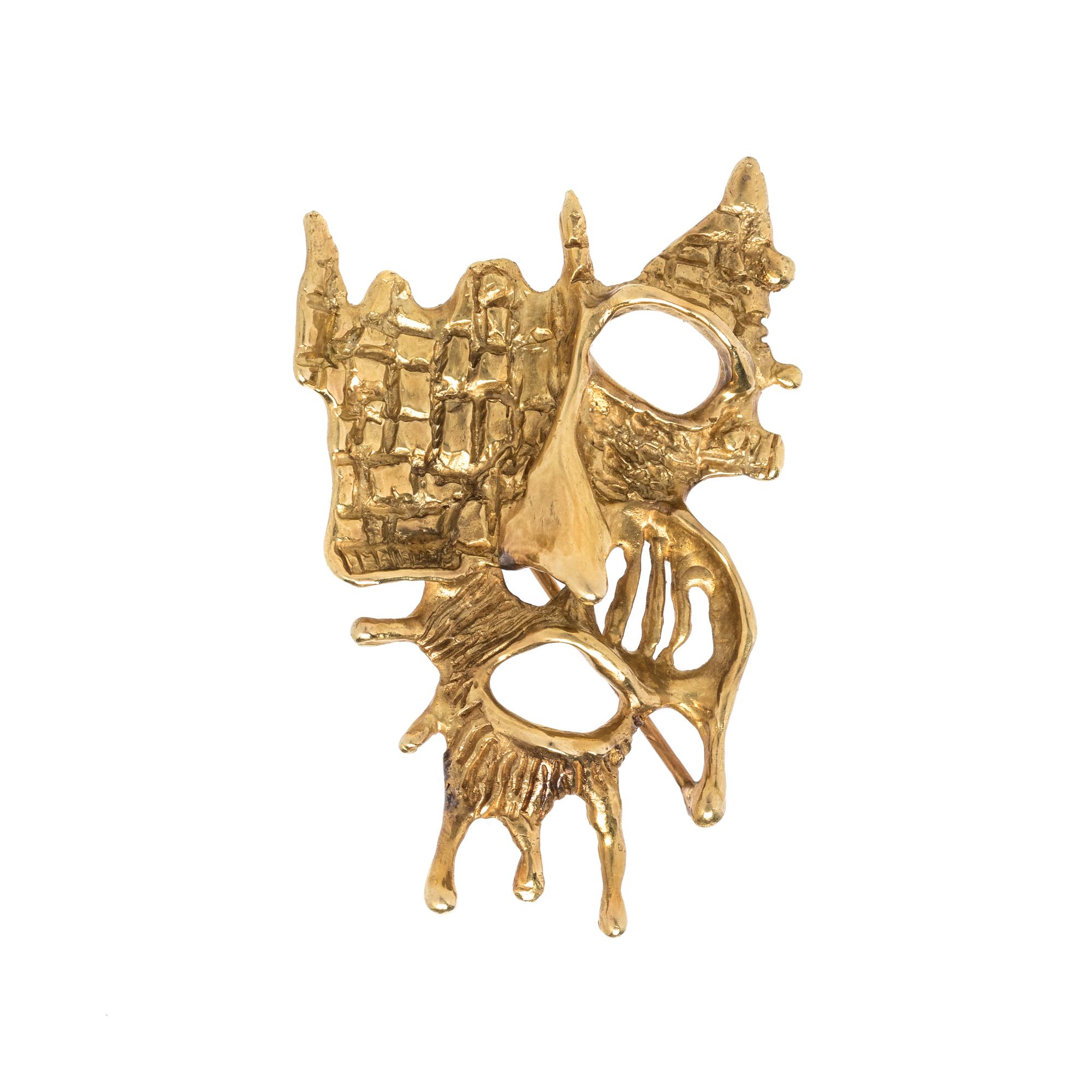 YELLOW GOLD BROOCH
