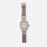 An Art Deco lady's platinum and diamond dress watch, The Bowler & Burdick Co.