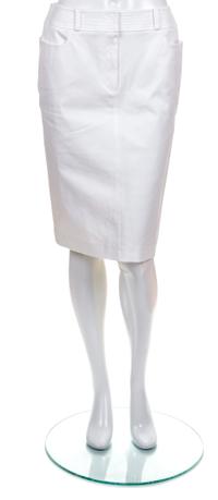 An Oscar de la Renta White Cotton Skirt Ensemble, Skirt size 10, cardigan S.