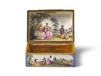A Meissen Porcelain Commemorative Box with Frederick the Great and Elisabeth Christine