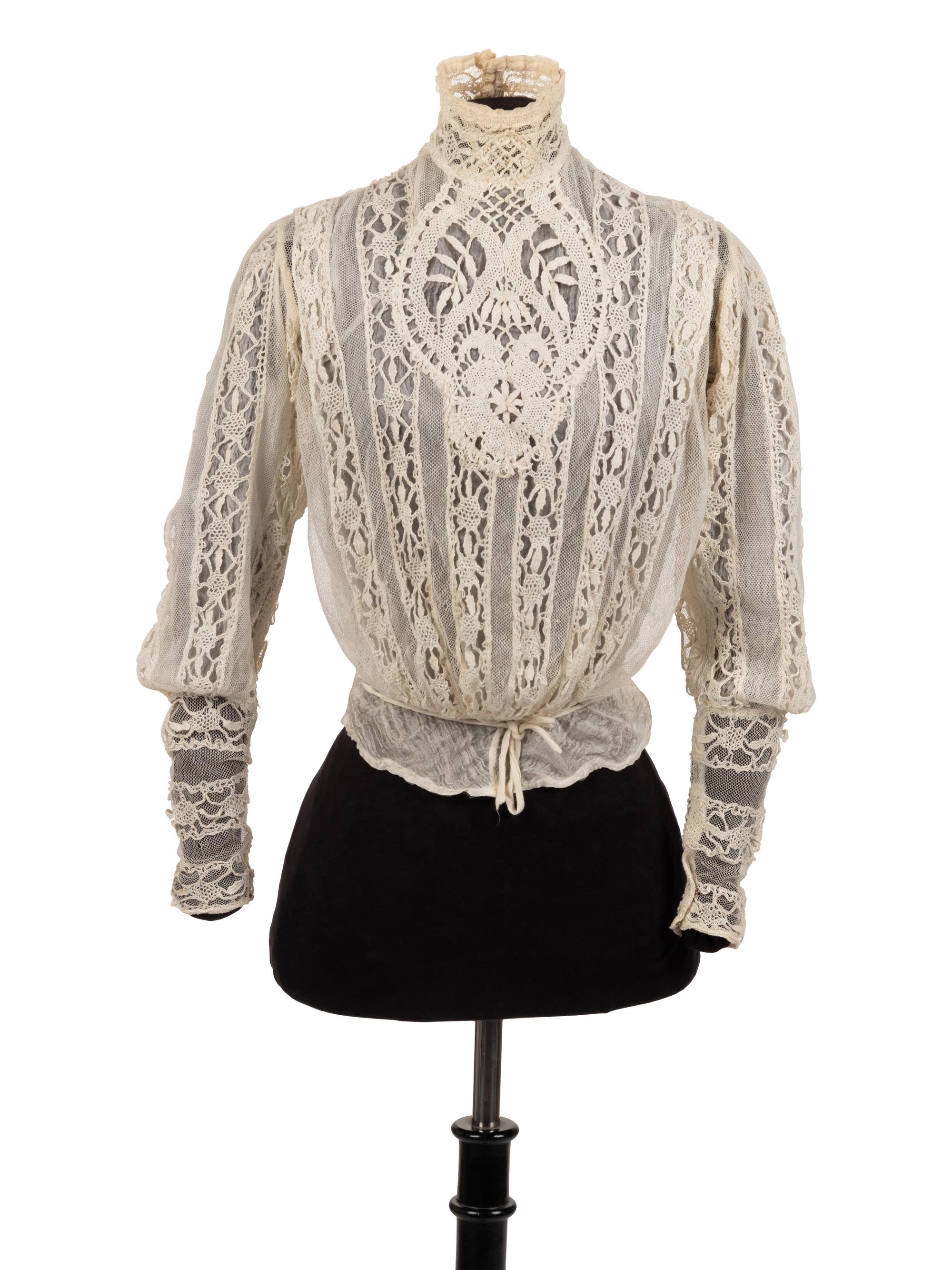 Collection of Six Shirtwaists and One Straw Hat, 1890-1920