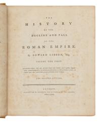 GIBBON, Edward (1737-1794). History of the Decline and Fall of the Roman Empire, Volume the First [-Sixth] . London: W. Strahan & T. Cadell, 1776-1788.