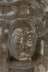 A Large Inuit Carved Stone Figural Group