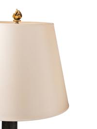 A Pair of French Gilt Bronze and Steel Columnar Lamps