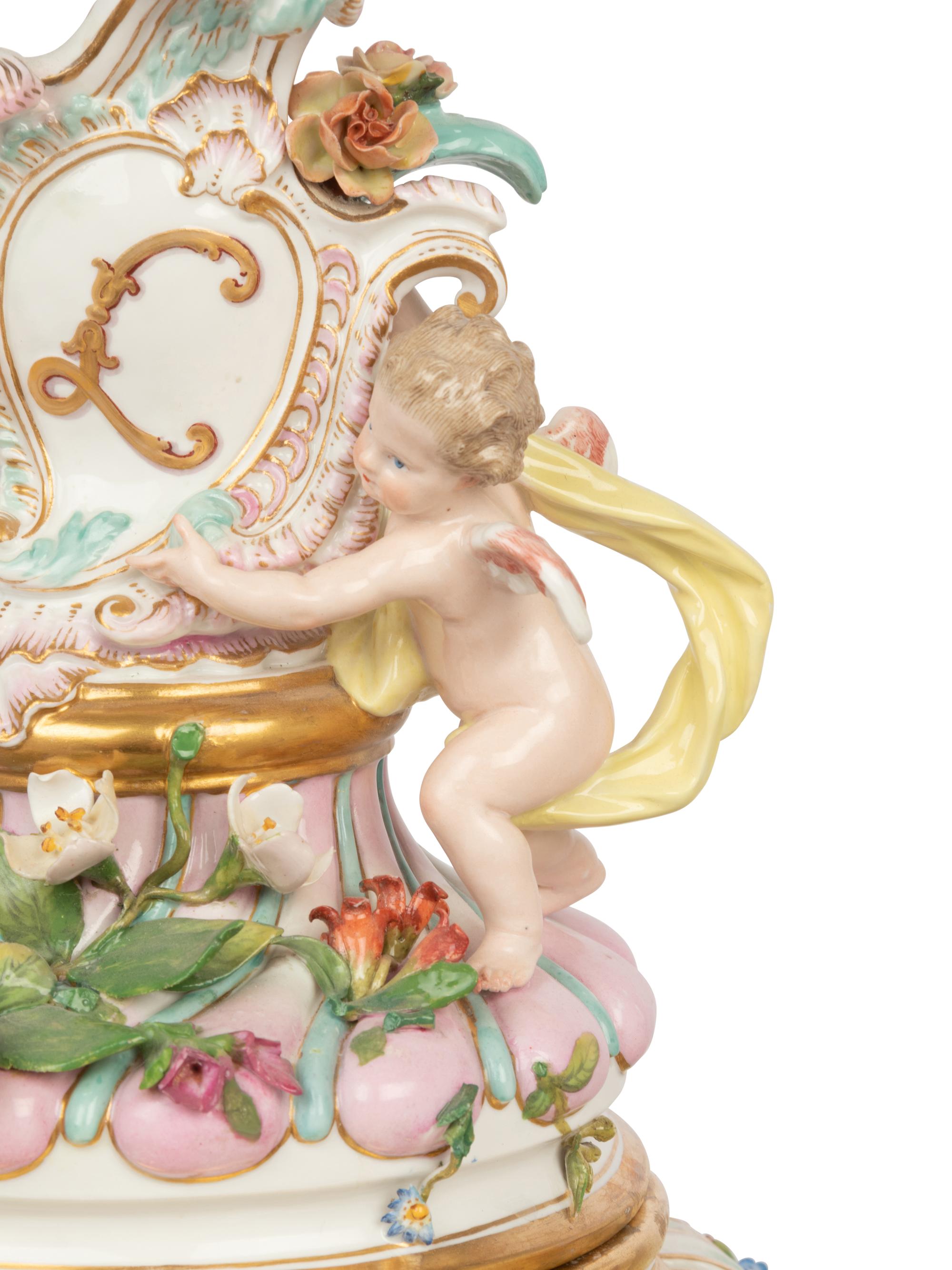 A Rare and Large Meissen Porcelain Covered Urn