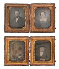 [EARLY PHOTOGRAPHY]. 14 pairs of sixth plate daguerreotype portraits housed together in same case.