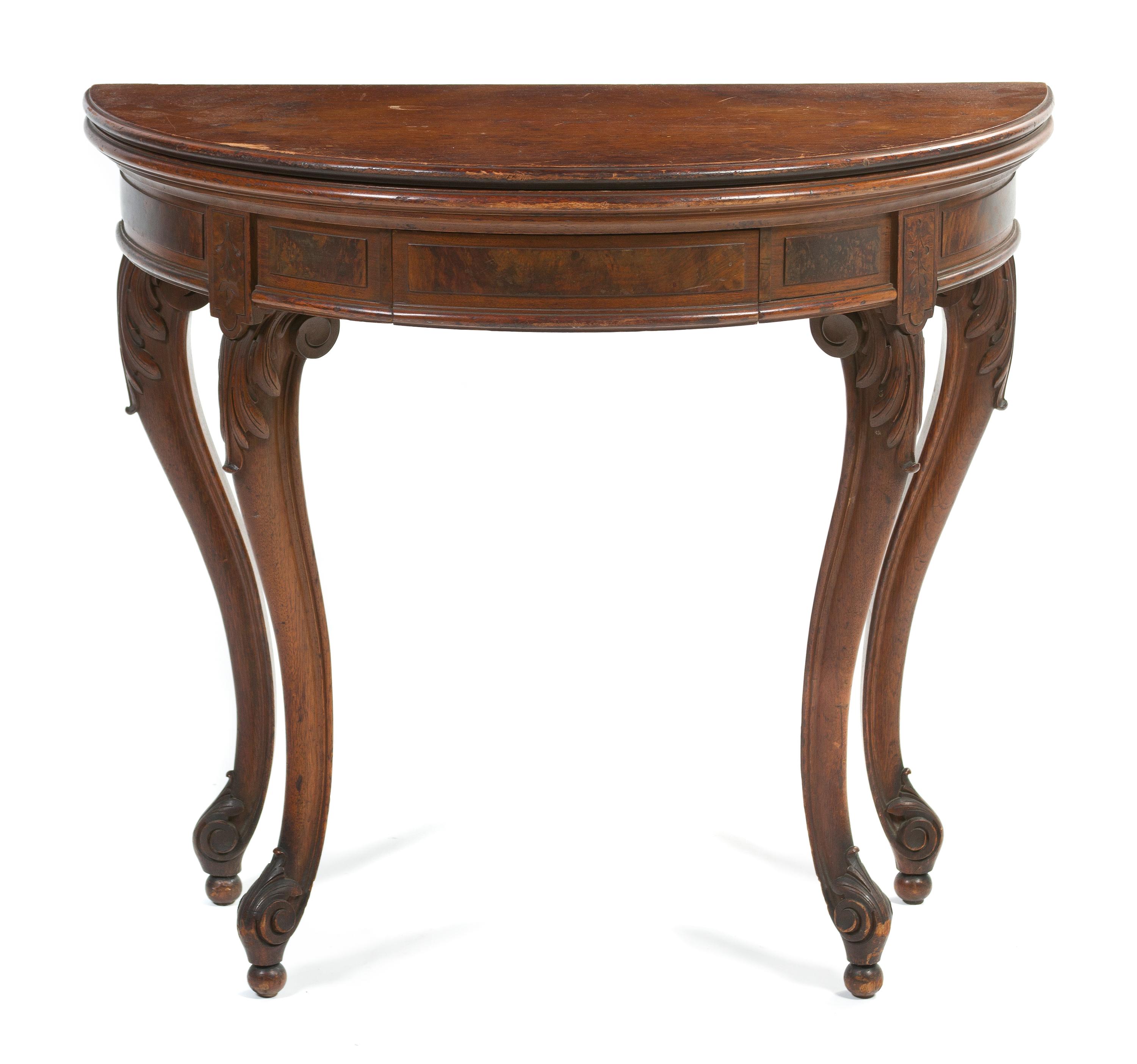 An English Games Table, Height 29 1/2 x width 33 1/4 inches (closed).