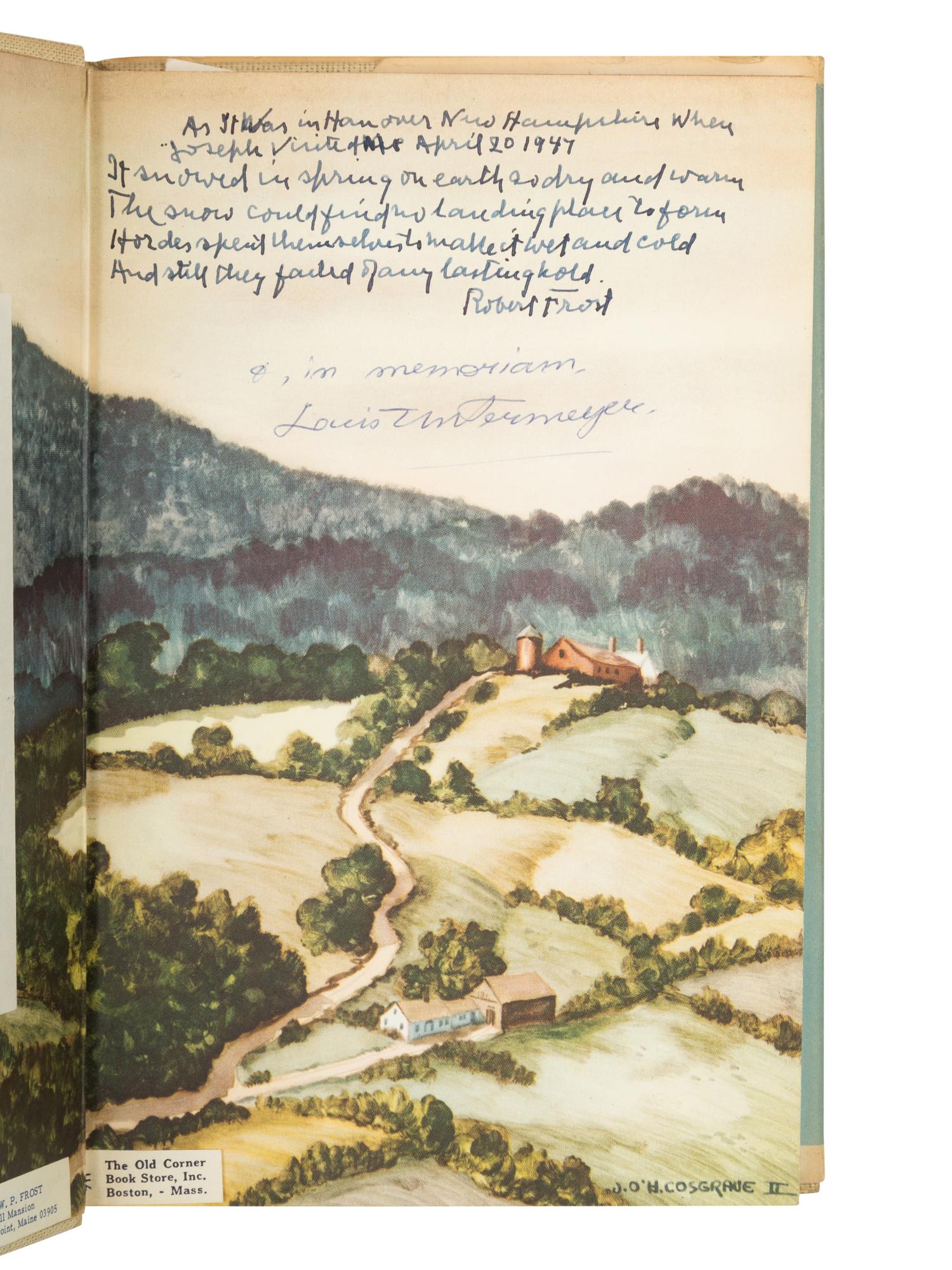 FROST, Robert (1874-1963). Come In and Other Poems. New York: Henry Holt & Company, 1943.