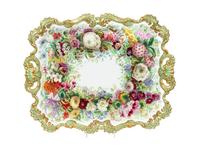 An English Painted Porcelain Tray