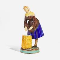 A Wedgwood Majolica Figure of a Scottish Fishwife UK, 1870s
