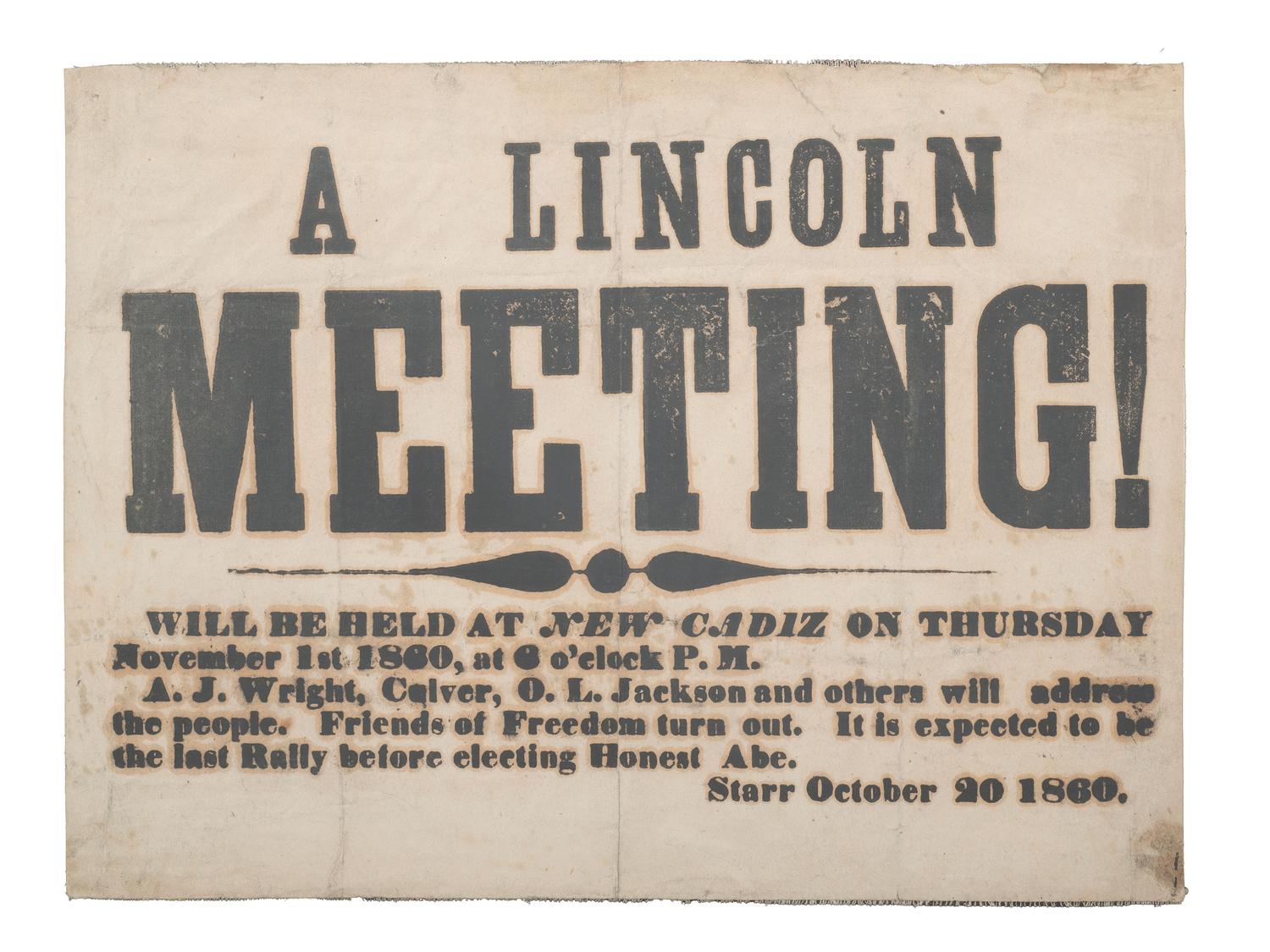 JACKSON, Col. Oscar L. (1840-1920). Five journals, incl. descriptions of Oscar L. Jackson's political activism during the 1860 campaign and his service with 63rd OVI, with campaign broadside noting Jackson as a speaker.