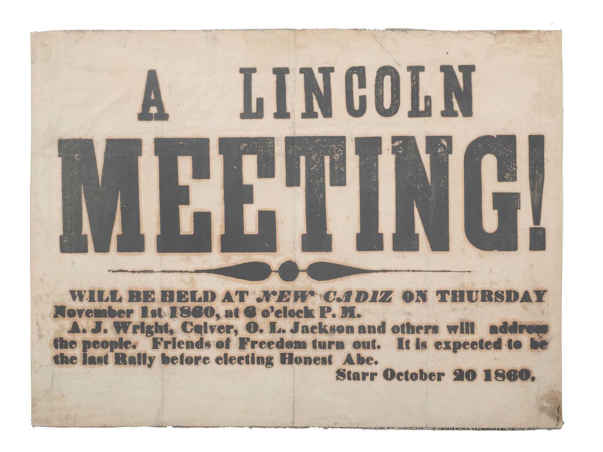 JACKSON, Col. Oscar L. (1840-1920). Five journals, incl. descriptions of Oscar L. Jackson's political activism during the 1860 campaign and his service with 63rd OVI, with campaign broadside noting Jackson as a speaker.