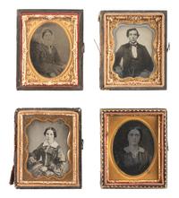 [EARLY PHOTOGRAPHY]. A group of 51 assorted ambrotype and tintype portraits of men, women, and children.