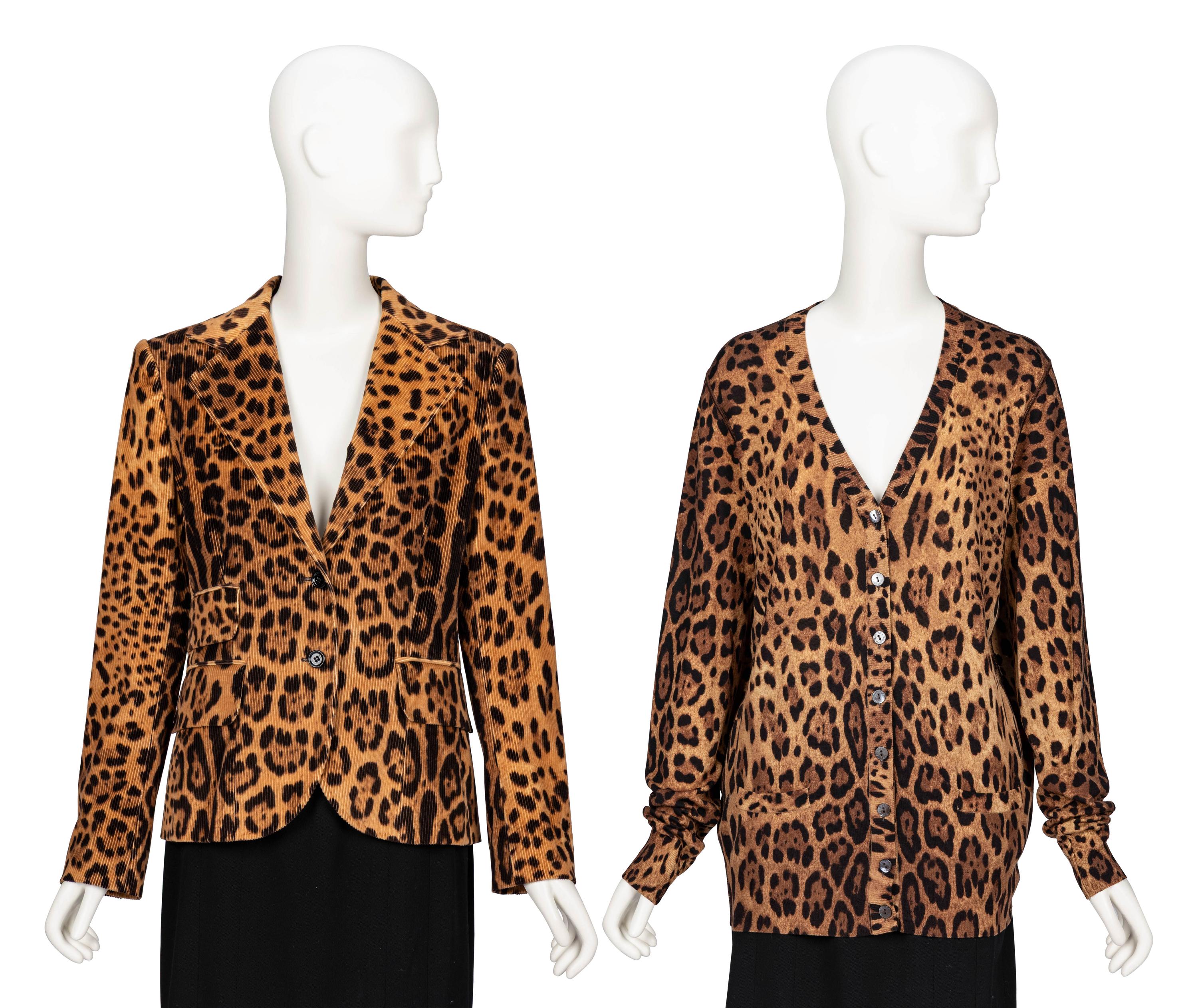 Dolce & Gabbana, Leopard-Print Corduroy Blazer & Cardigan