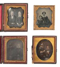 [EARLY PHOTOGRAPHY]. Assorted cased images of pairs and trios of sitters.