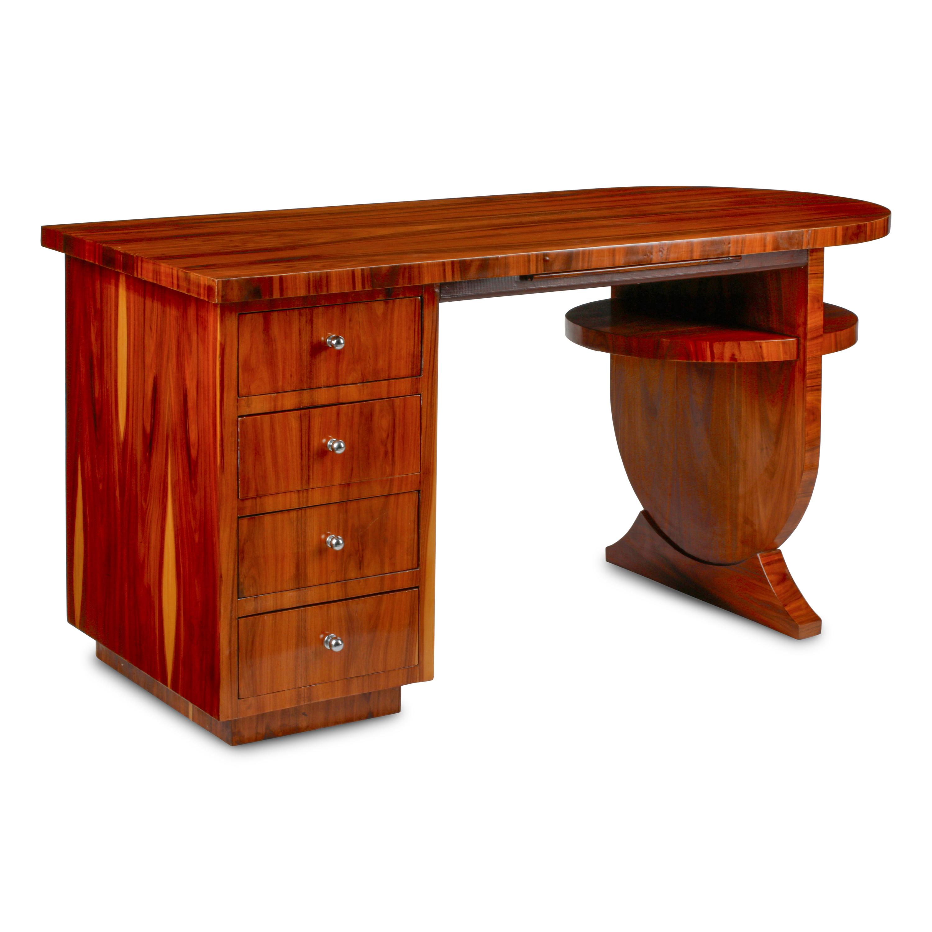 An Art Deco Style Palisander Pedestal Desk