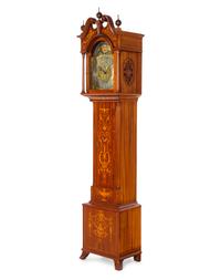A Chippendale Style Marquetry Tall Case Clock Retailed by Tiffany & Co.