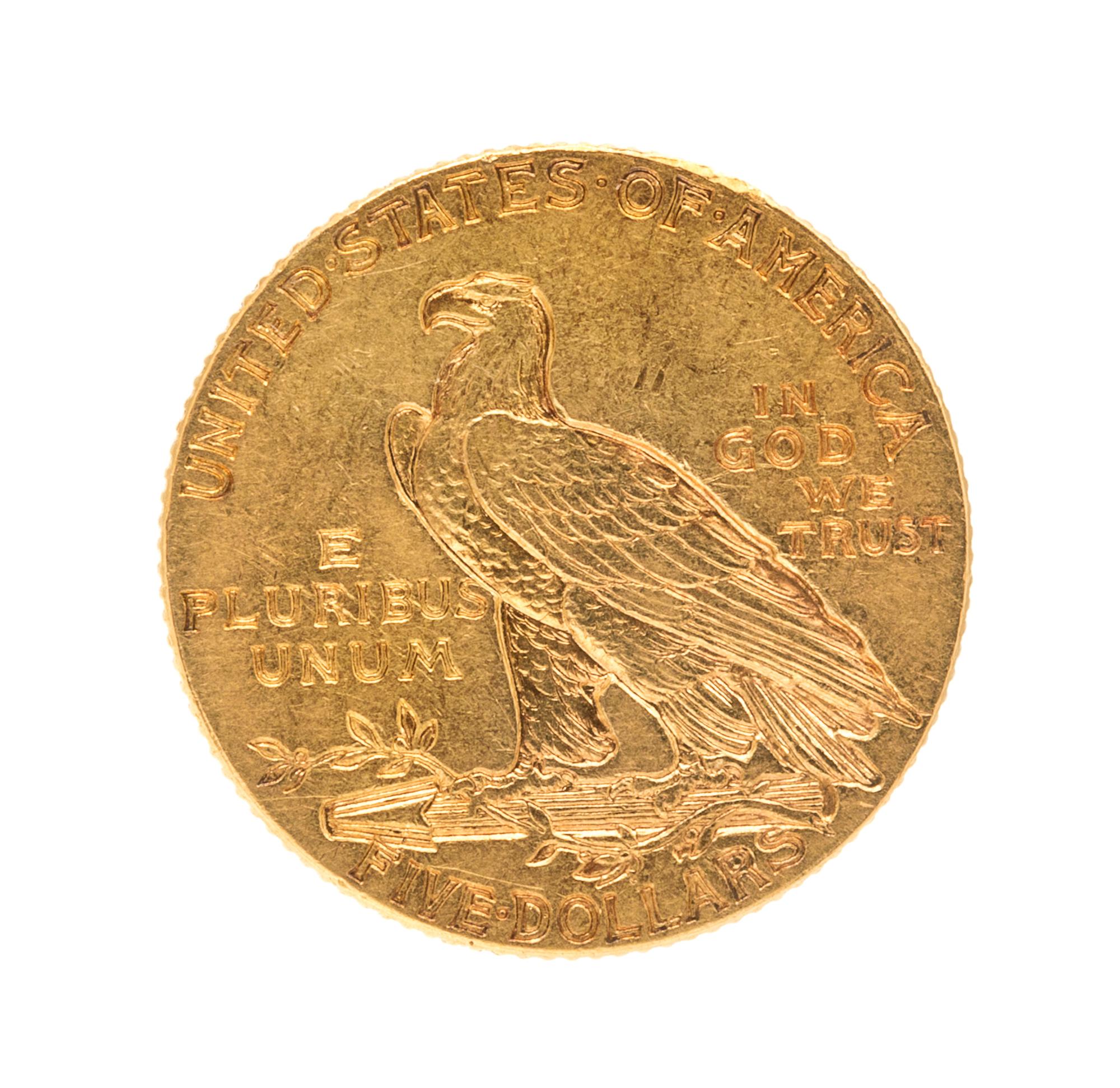 United States of America (1913) — Gold $5.00 Indian Head Coin