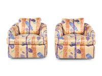 A Pair of Upholstered Lounge Chairs