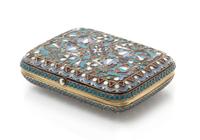 A Russian Silver and Enamel Change Purse, Likely Mark of Ivan Saltikov, Moscow, Late 19th Century, of rectangular form, the case decora