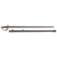 Scarce Straight Blade Memphis Novelty Works Thomas Leech Inside Guard Marked Cavalry Saber