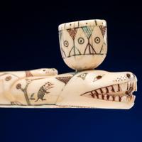 Nunivak Island Carved Polychrome Pipe