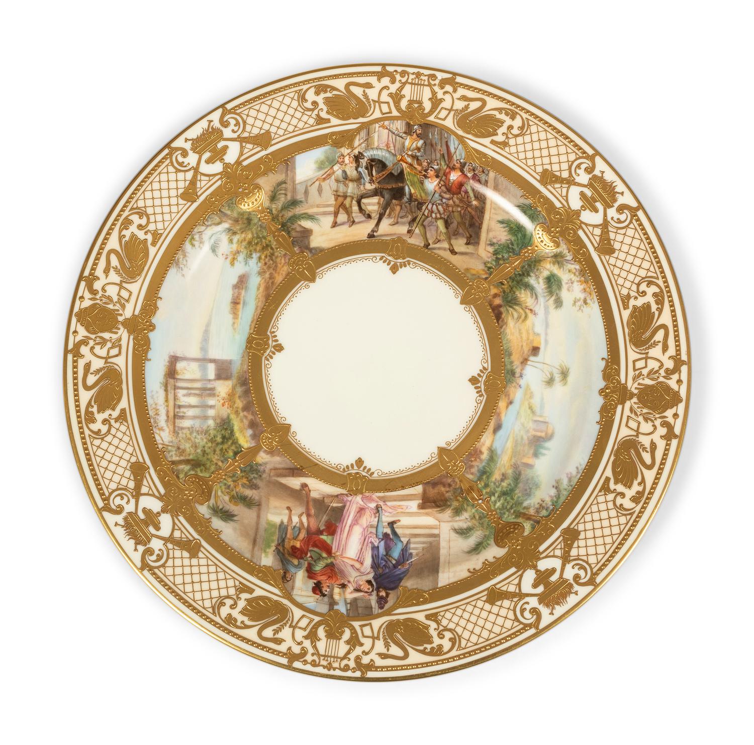 Eleven Dresden Ambrosius Lamm Porcelain Opera Cabinet Plates