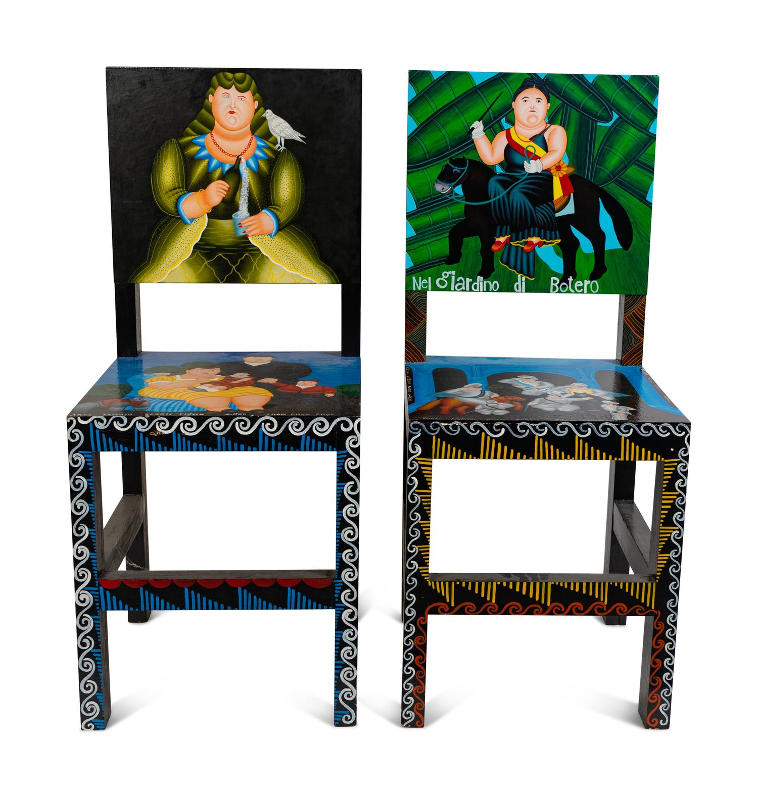 A Pair of Painted Side Chairs