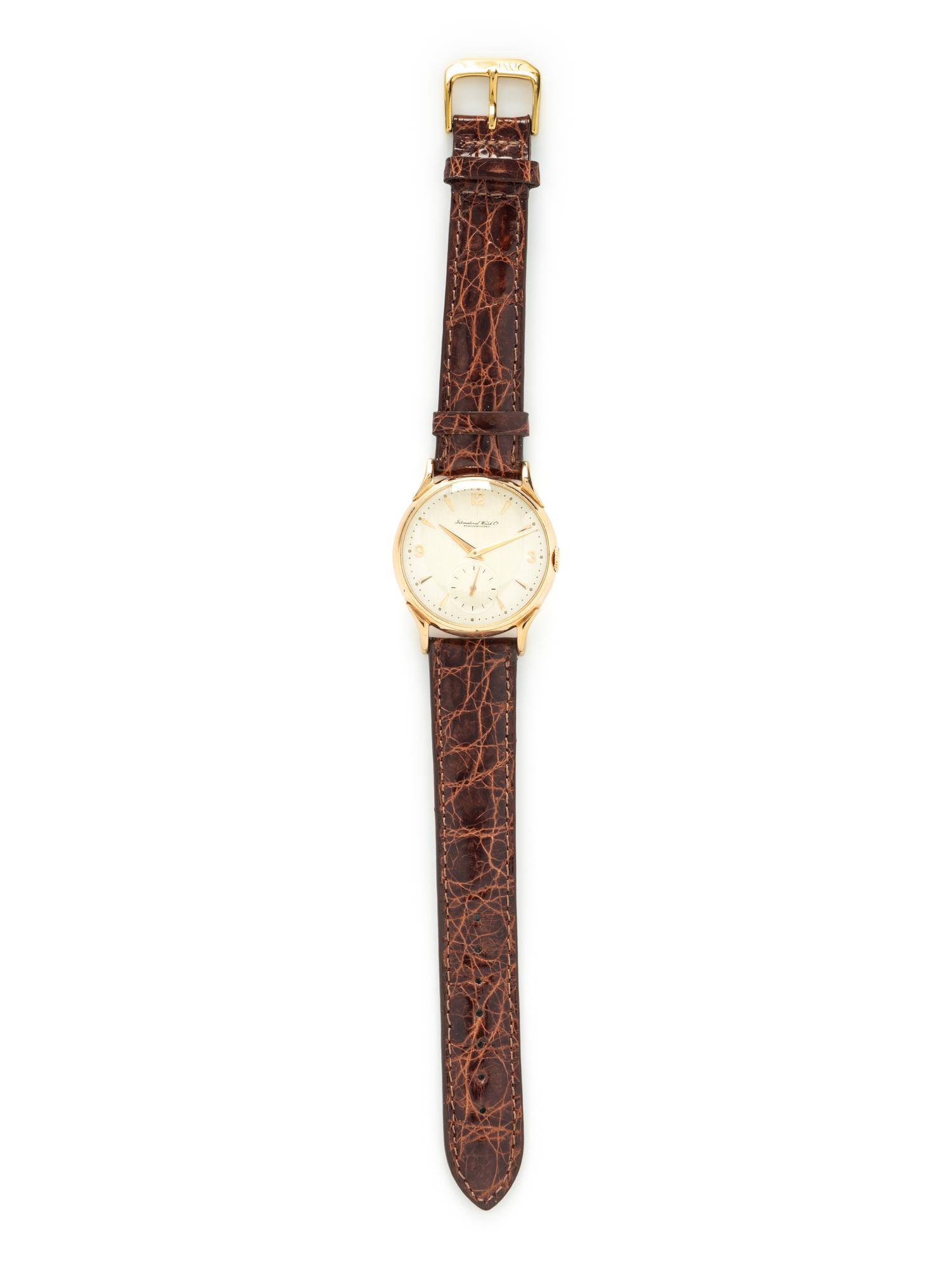 IWC, 14K YELLOW GOLD WATCH WITH IWC BUCKLE