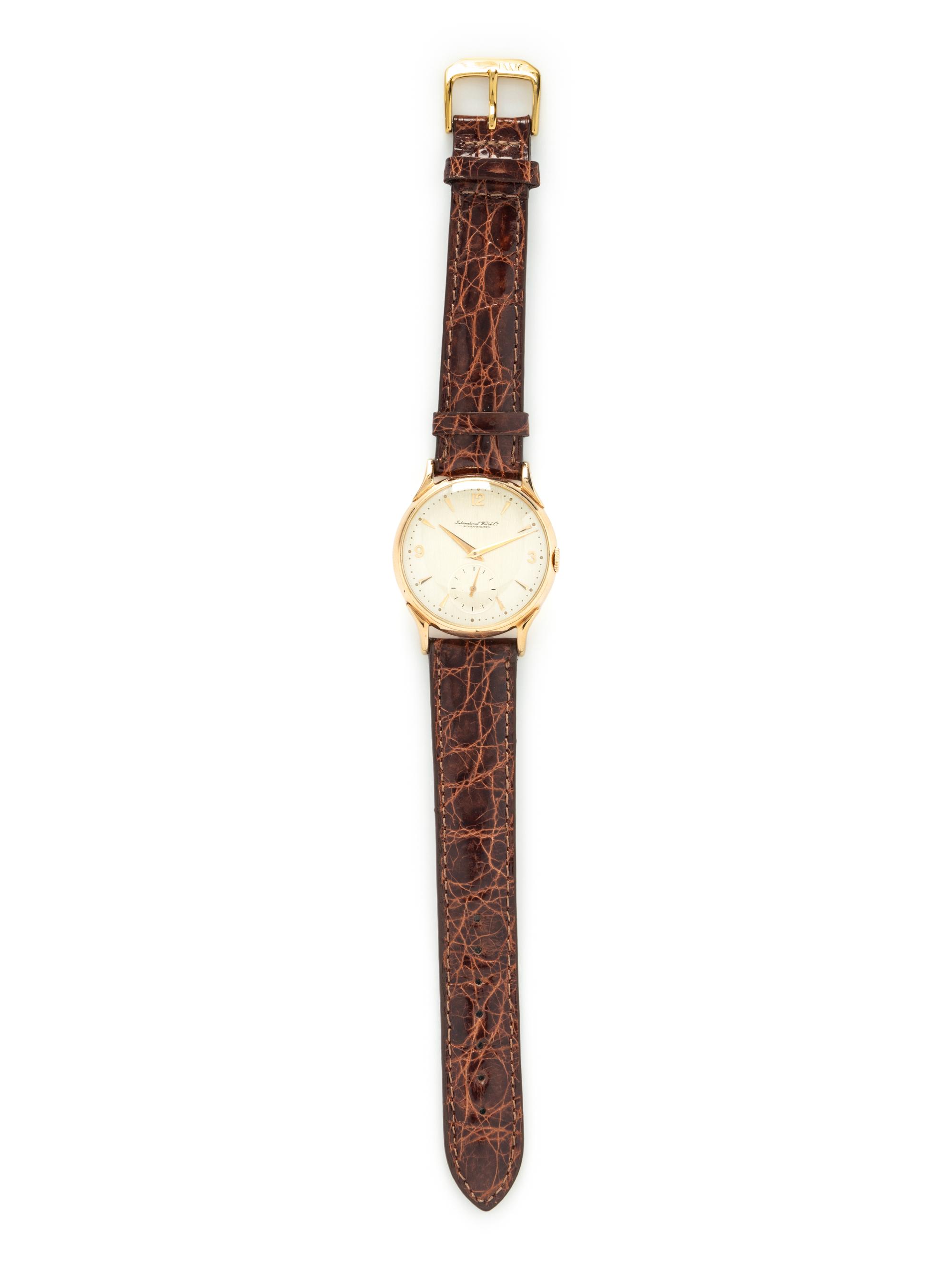 IWC, 14K YELLOW GOLD WATCH WITH IWC BUCKLE