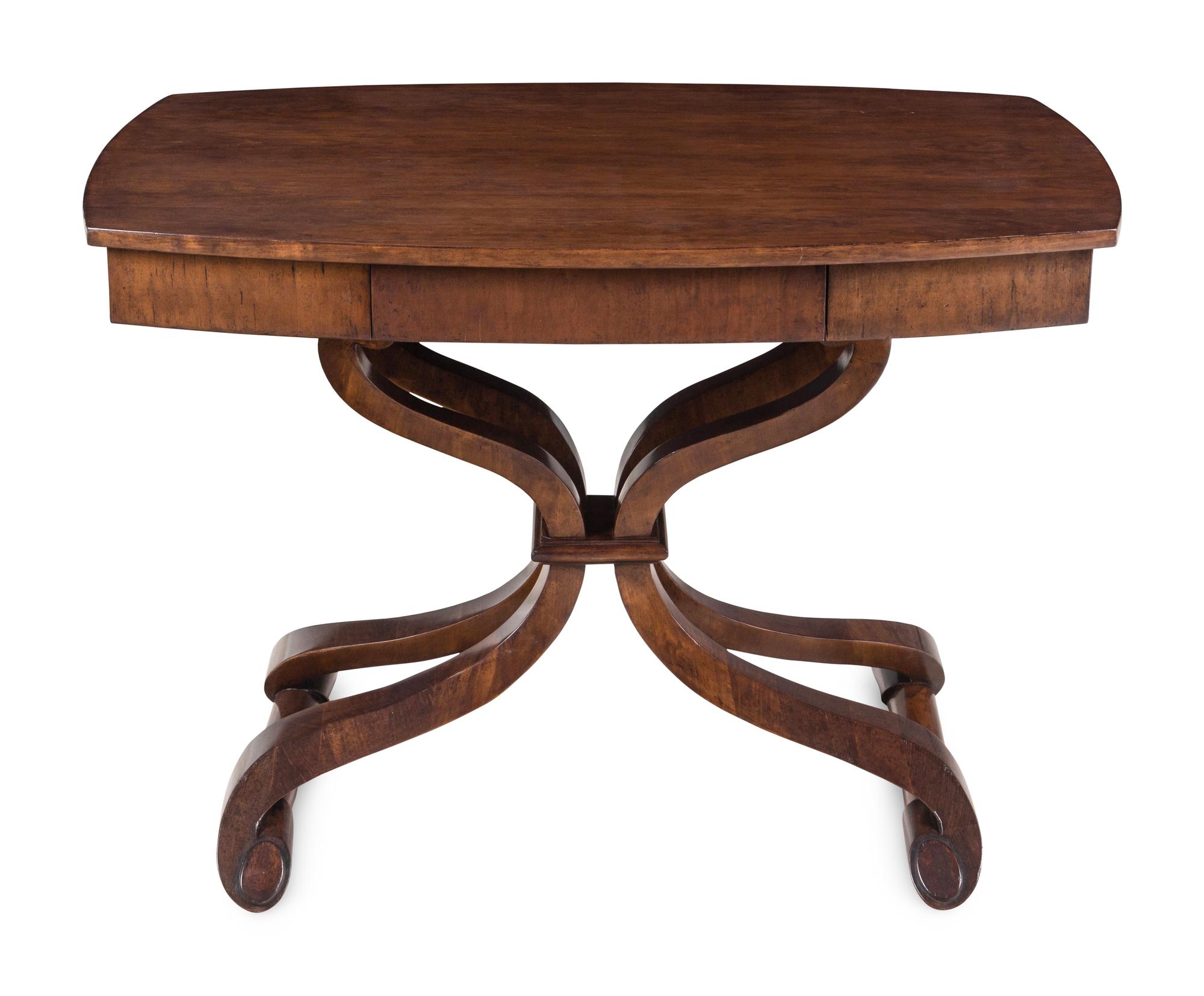 A Contemporary Walnut Center Table