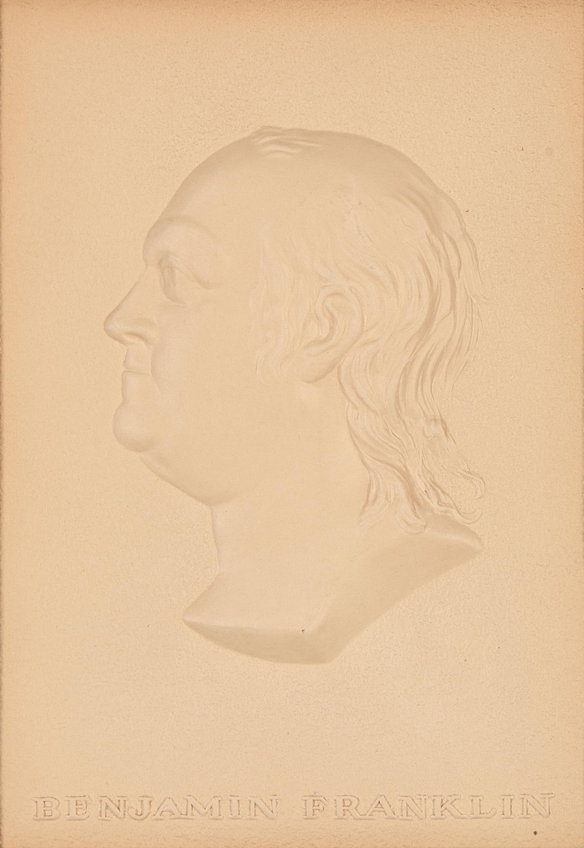 An Embossed Paper Profile Bust of Benjamin Franklin