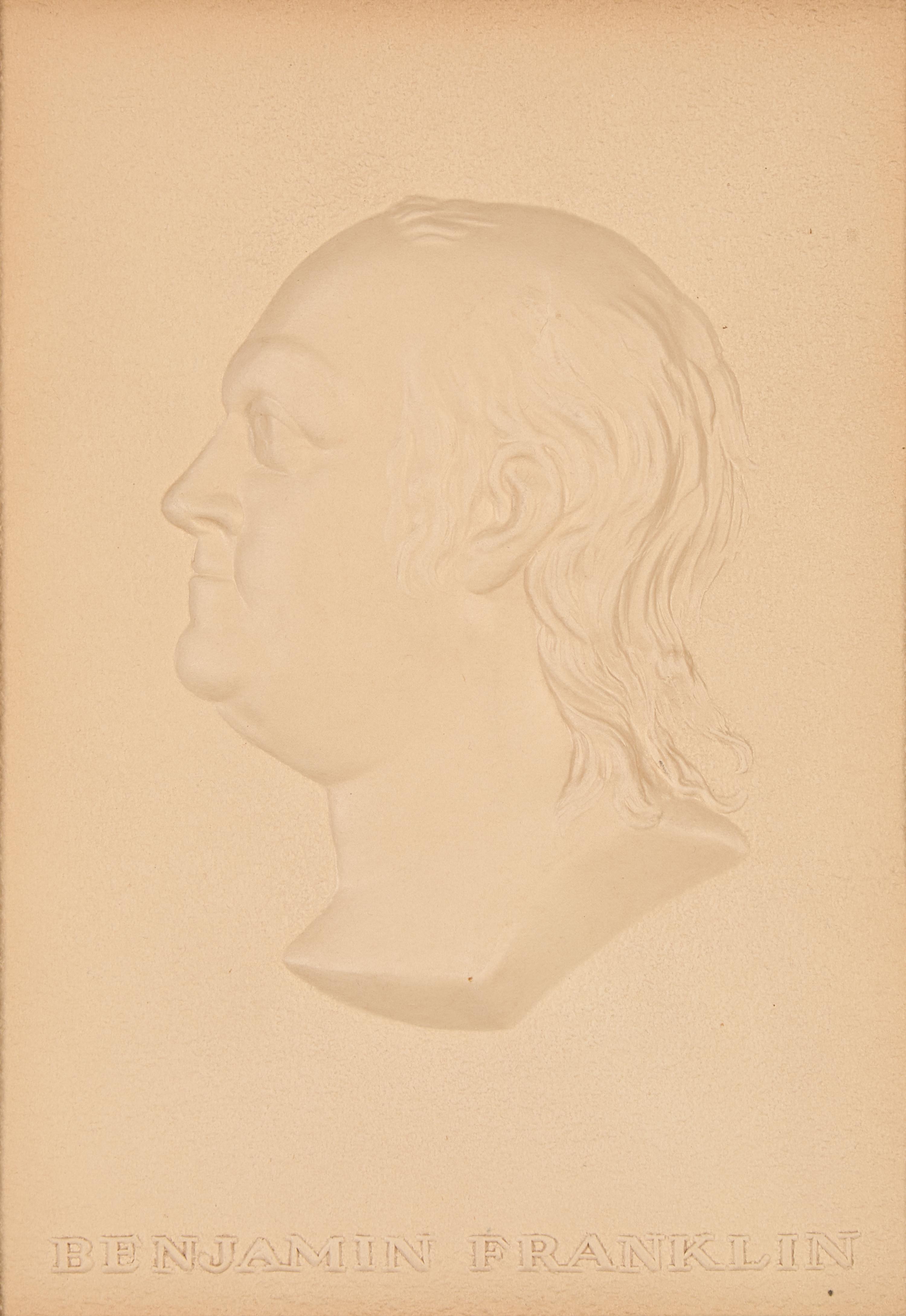 An Embossed Paper Profile Bust of Benjamin Franklin