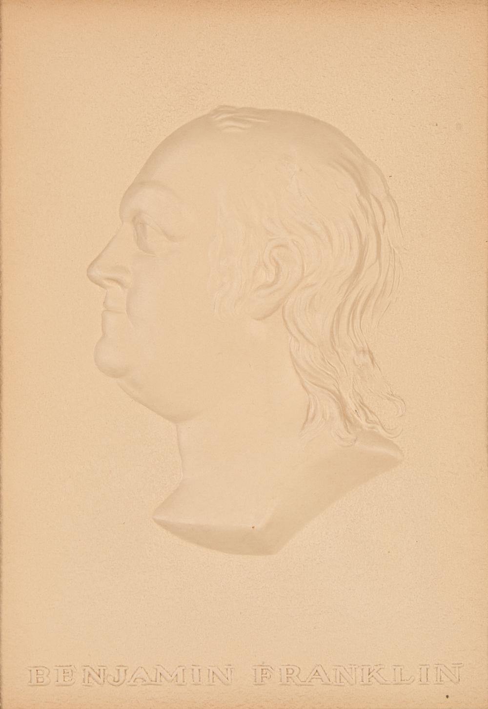 An Embossed Paper Profile Bust of Benjamin Franklin