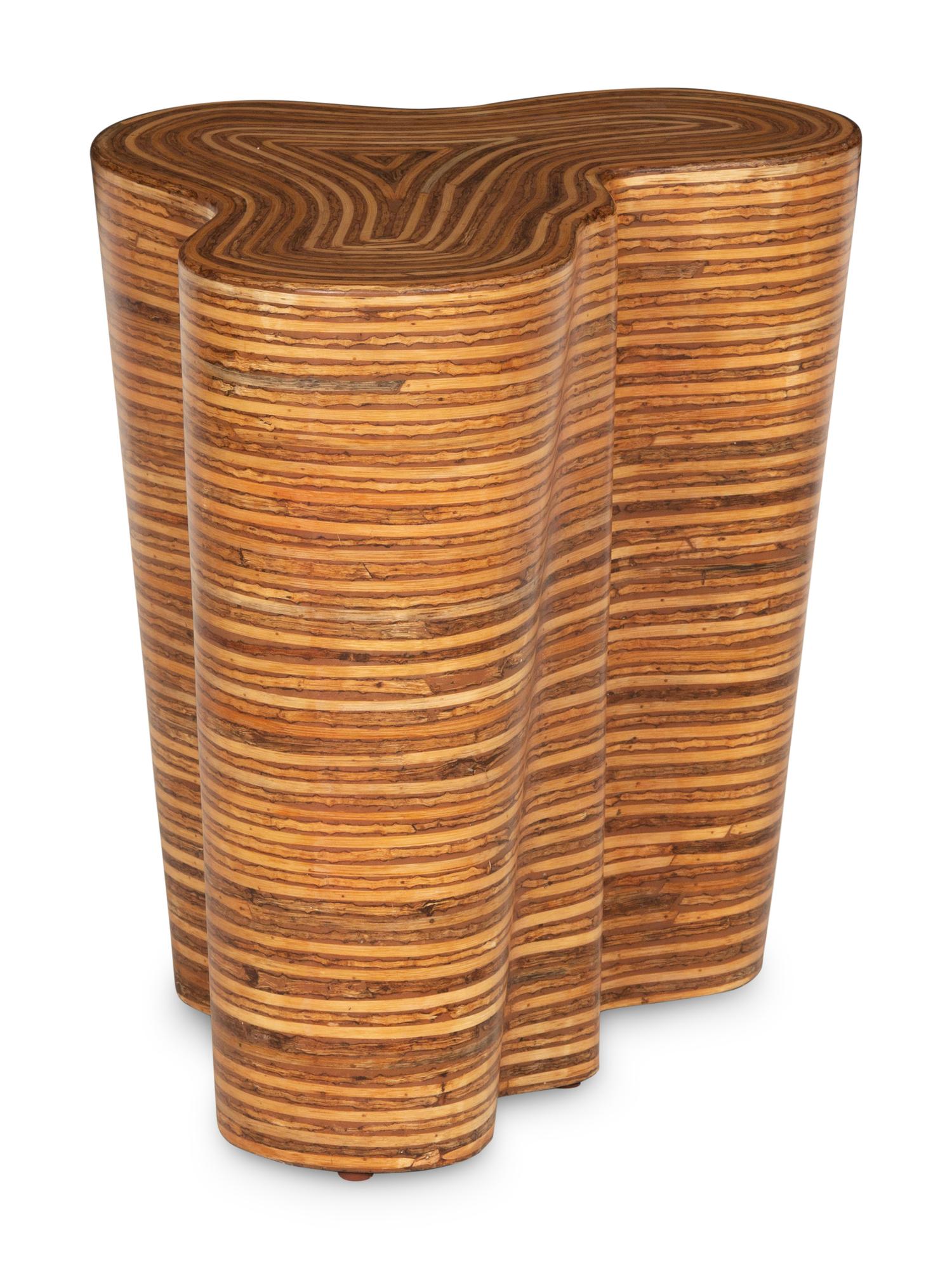 An Orgo Oggetti Rattan and Resin Side Table