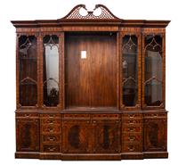 A Georgian Style Breakfront Height 95 x width 98 x depth 17 inches. — 21ST CENTURY