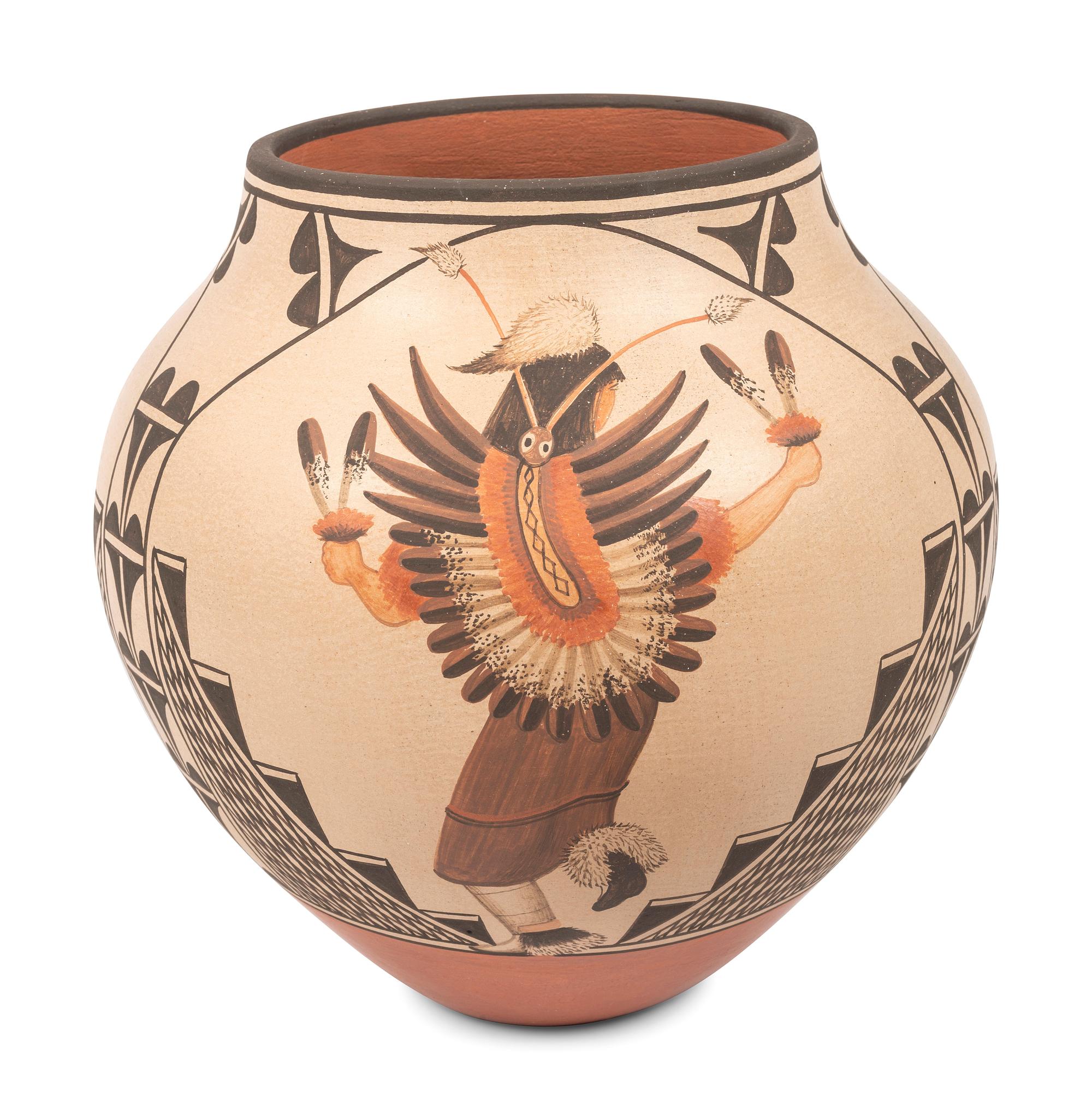 Polychrome Pottery Jar, with Dancers