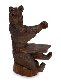 A Swiss Black Forest Bear-form Carved Chair