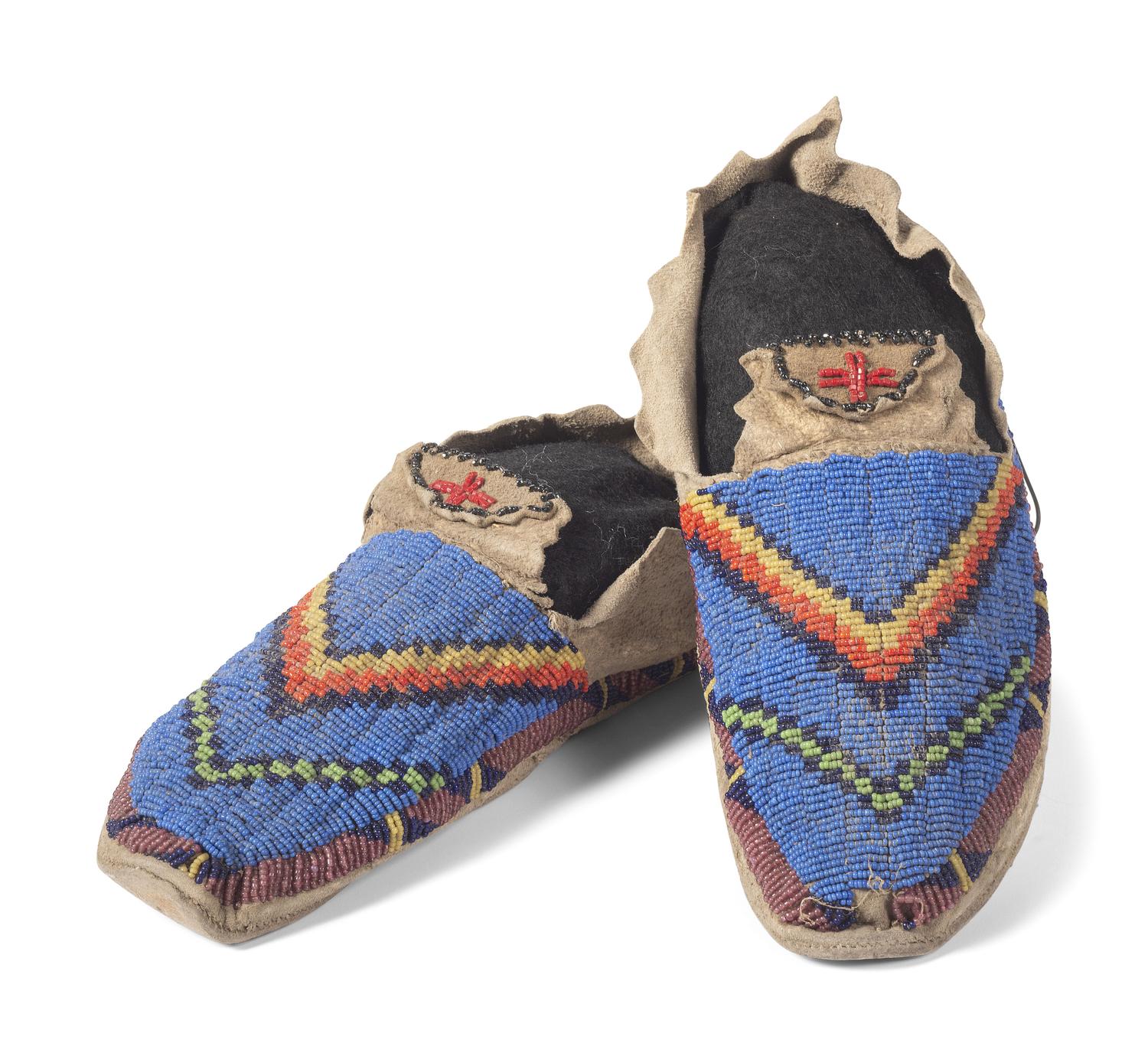 Cheyenne Beaded Hide Moccasins