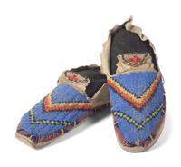 Cheyenne Beaded Hide Moccasins