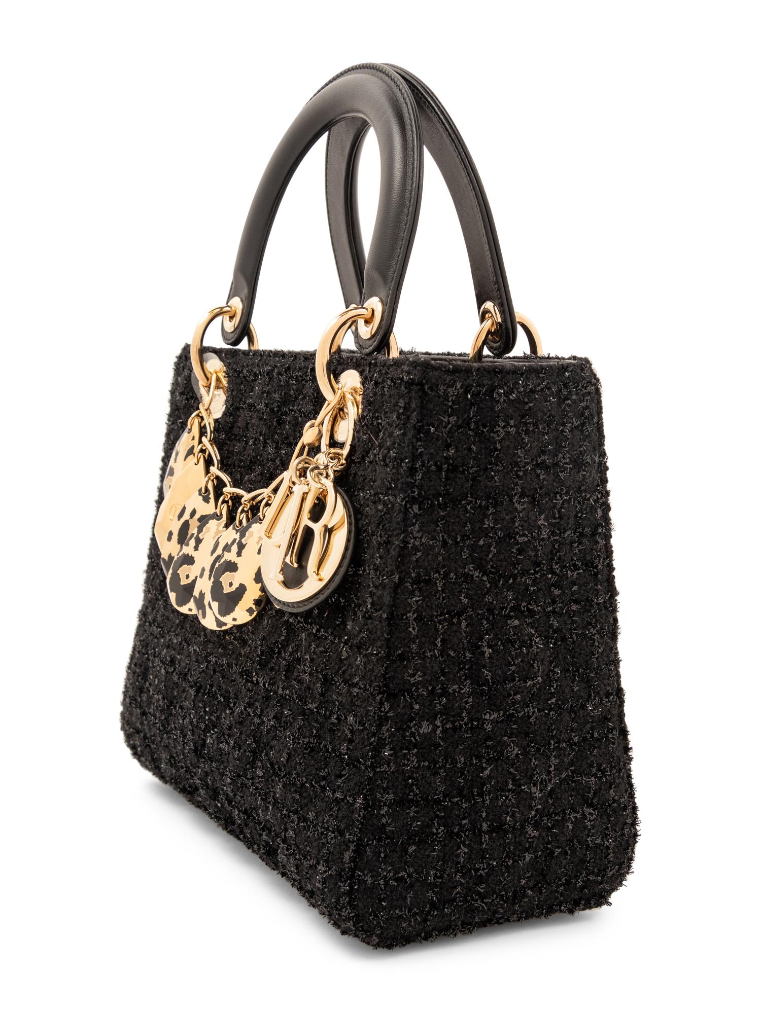 Christian Dior Black Tweed Small Lady Dior Bag, 2012