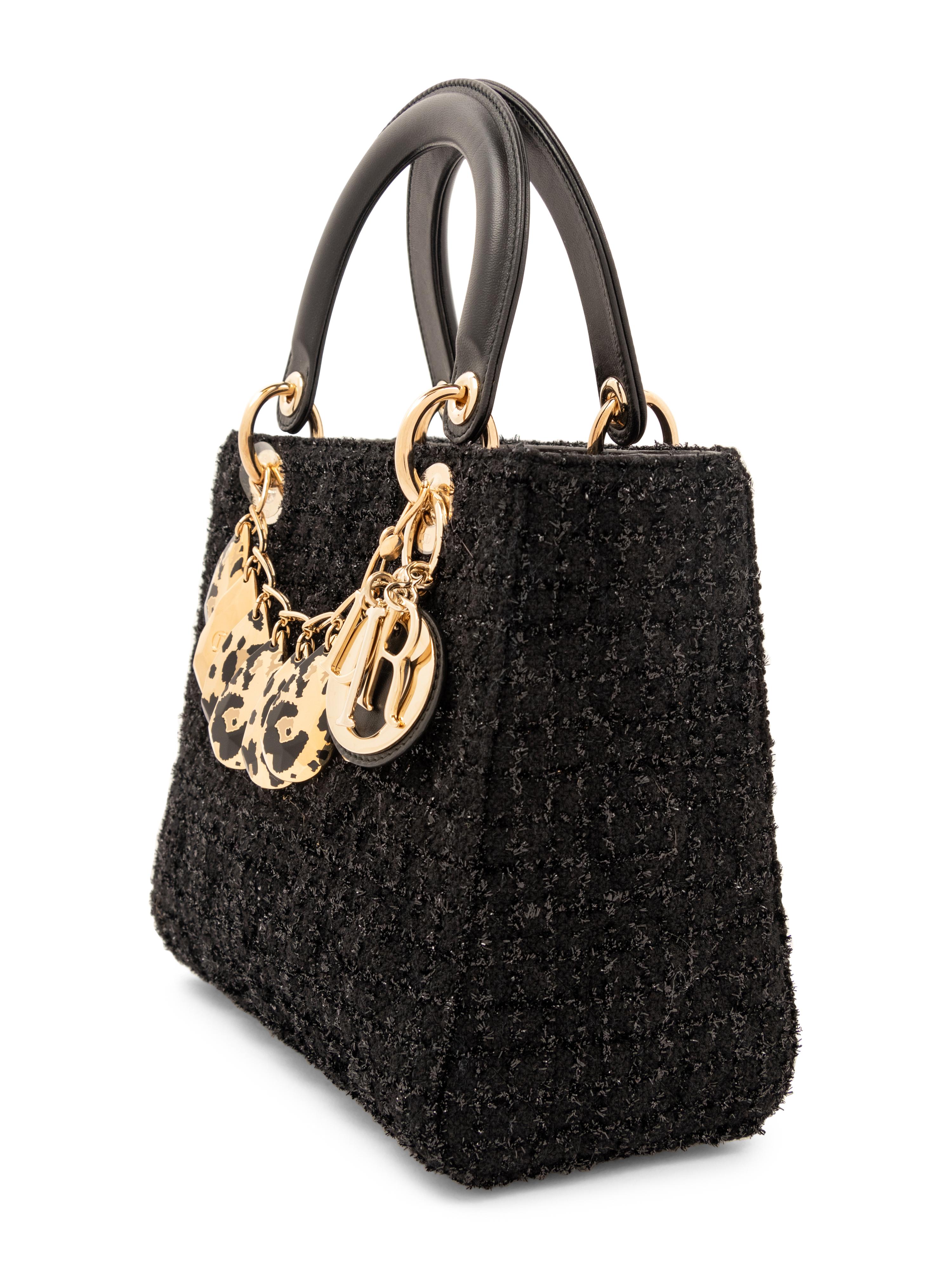Christian Dior Black Tweed Small Lady Dior Bag, 2012