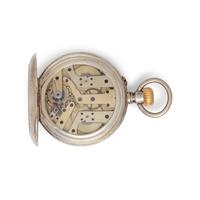 J. CHAPPUIS, SILVER HALF-HUNTING CASED KEYLESS LEVER WITH 8-DAYS DURATION AND ENAMEL PAINTED DIAL POCKET WATCH