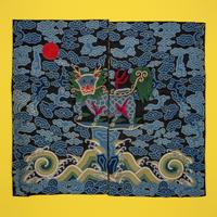 Six Chinese Embroidered Silk Military Rank Badges, Late 19th-Early 20th Century — 晚清-民國 刺綉武官補子六種